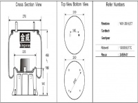 空气弹簧Air spring JW9277 空气弹簧气囊总成 1110.5-15A420/RTI345360A3 W01-358-9277 1003589277C 24556-01