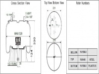 空气弹簧Air spring JW9648 空气弹簧气囊总成 1V15M-8 1T15M-8