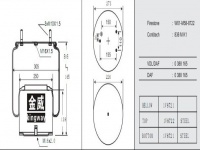 达夫橡胶空气弹簧/气囊/Air spring 17060 / AIRSPRING COMPLETE - DAF 0526651, 0377498 17066 / AIRSPRING COMPLETE - DAF 0388165, 1697678 (836MK1, 1T17AR-4.5)