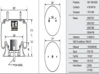 空气弹簧气囊 Air spring JW9039 1T15M0 1T15M-0 W013580702 W01-358-0702 85101153 S2064 90557001 S11650 B11650 AR15171 4150NP04 4150NP01 21216135 1R12-097 1R12097 21208939