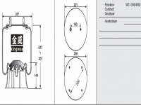 Trailer air suspension air spring air bag shock absorber拖挂车空气悬挂空气弹簧气囊总成减震器 566-24-3-097 （566-24-3-097螺丝方向9121，也有螺丝方向是9141，需核对正确）566243097 91019P390 910-19P390 1T15M-9 1R12-265 1R12265 1R12-446 1R12446