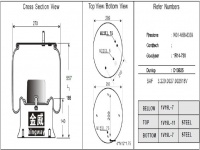 拖挂车卡车空气弹簧气囊减震器 Trailer truck air spring air bag shock absorber 1T19L SERIES C01-M58-1164 C01M581164 C01-358-1164 C013581164