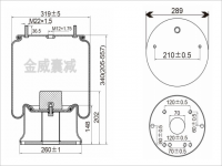 JW6338A卡车空气弹簧气囊总成 W01-M58-6338A 205456 133422 9518147300 KR621-18 1D28A10 4810NP05/61162 1R14-730 D13B25 3.229.2427.00 3229242700 3.229.2127.00 3229212700 3.229.0027.00 3229002700 32918K 16092/133422