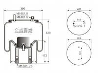 JW6269卡车空气弹簧气囊 Air spring airbag of Truck 1V6269 W01-M58-6269 1T15M-6 HS505552 550552