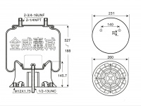 Air spring Boot, air suspension 拖挂卡车空气弹簧气囊总成 W01-358-9644 1T15M-6 910-16P569 1V9644 C-23721 W01-455-9644
